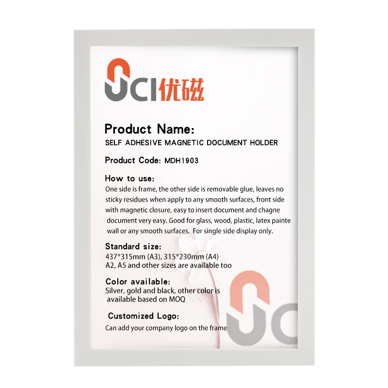 Factory direct supply Magnetic File Folder Magnetic File holder for A3 size paper or files  for office and factory