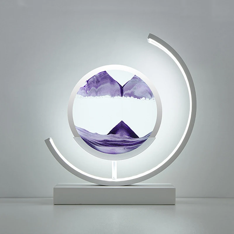 Wholesale  Painting Ornament LED Table  Moving Sand Art Picture Flowing Sand room decor light bed