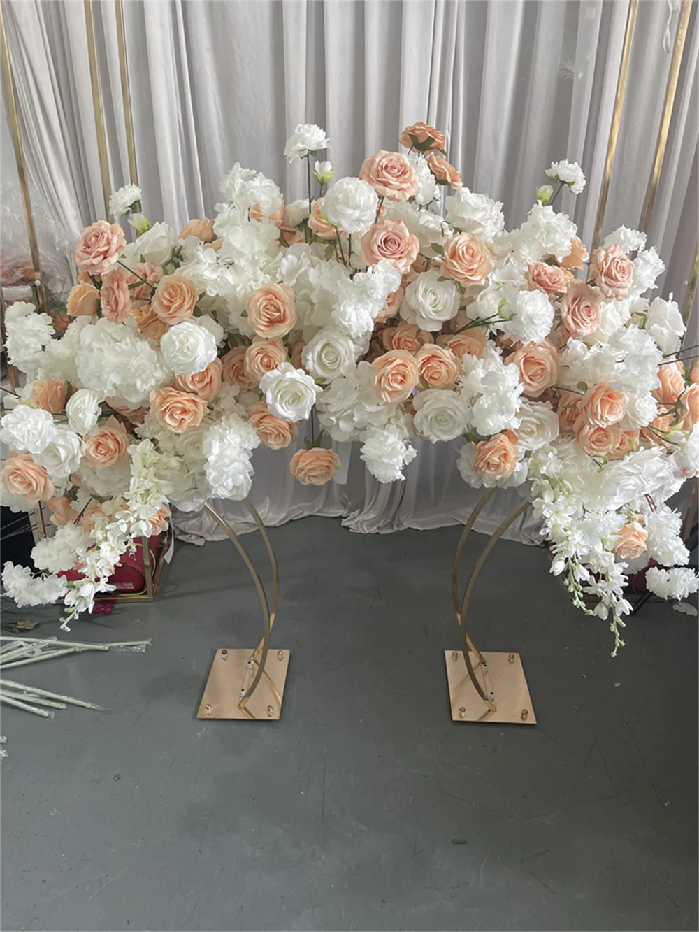 IFG Beautiful Artificial Peach Colors Flower Centerpieces for Wedding Table Decorations