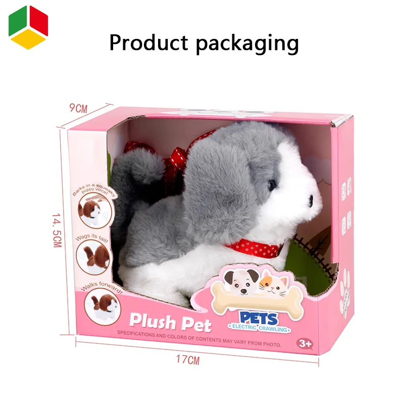 QS Wholesale Gift Toy Educational Cute Wag Tail Interactive Soft Stuffed Animal Walking Electric Plush Pet Dog Toys For Kids