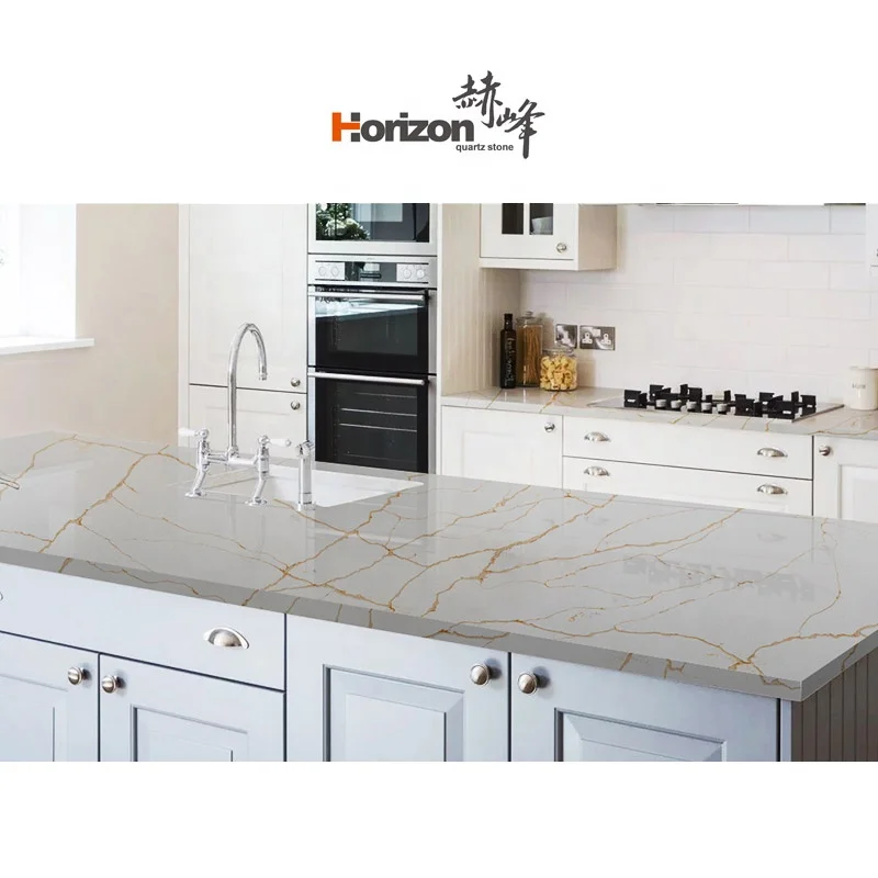horizon 18mm 20mm 30mm Jumbo Size 3500mm*2000mm faux  stone quartz slab