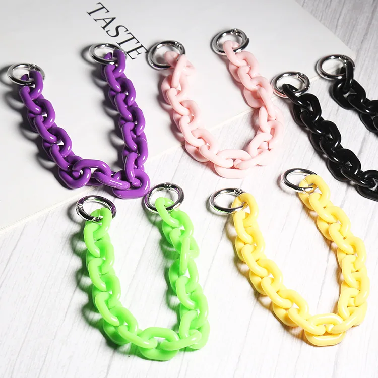 Colorful Summer Chunky Link Bracelets Resin Link Bracelet Thick Acrylic Paperclip Chain Bracelet Beach Jewelry