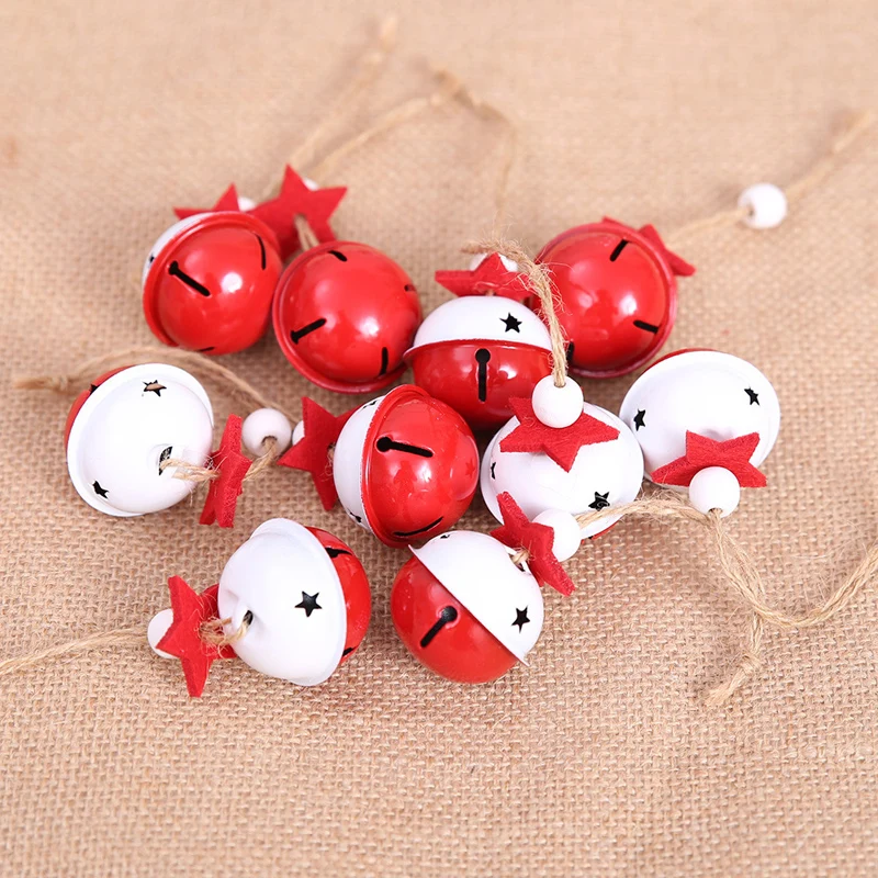 (5pcs/bag) Red Mini Bell Christmas Pendant Pet Toy Wedding Decorative Parts Arrangement Accessories
