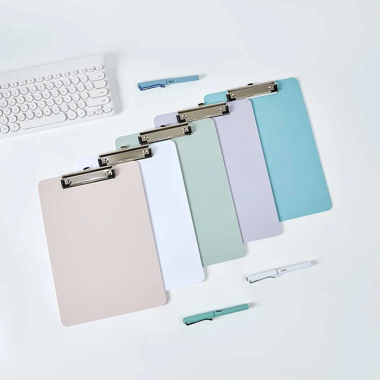 SWORLD Retro Clip Board For Office Morandi Color PP Plastic Clipboard A4