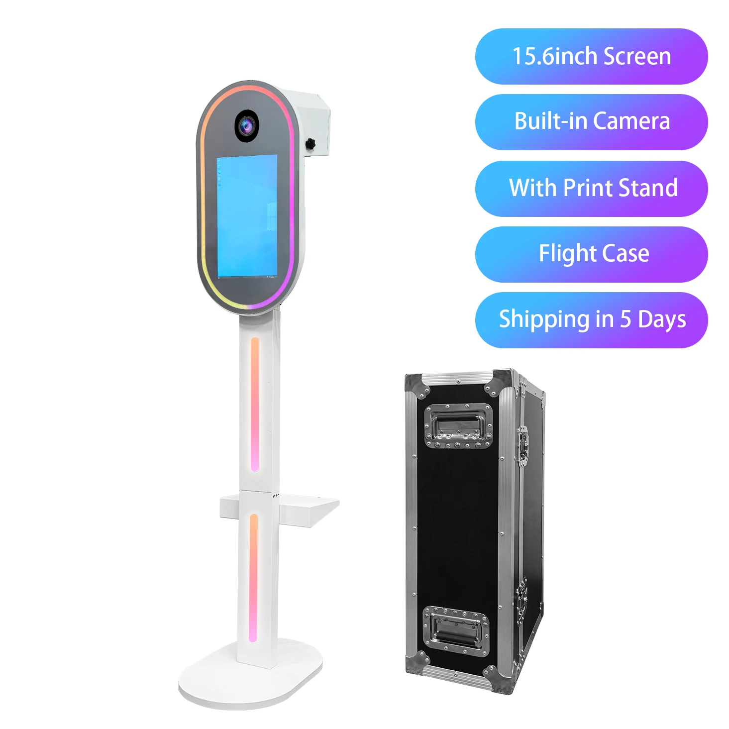 15.6inch Oval dslr photo booth touch monitor LCD display photo booth DSLR camera selfie machine