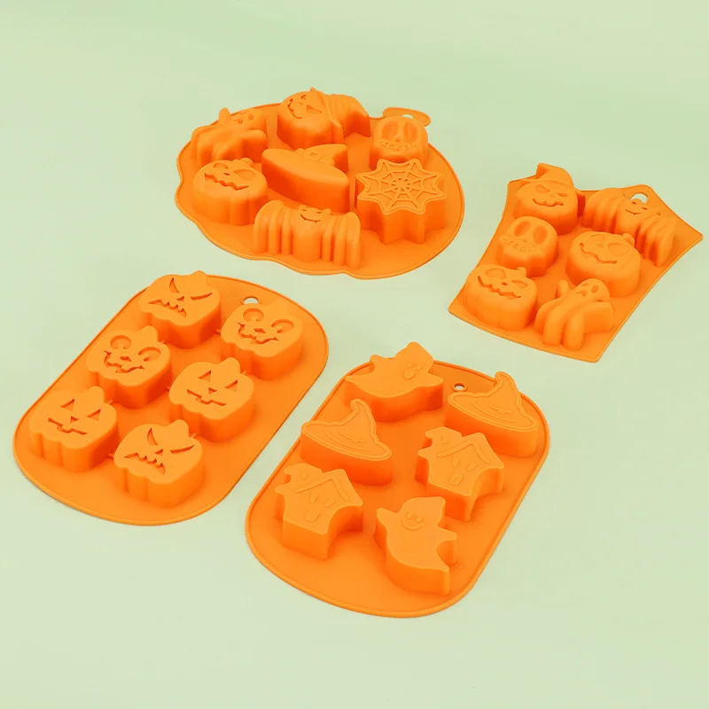 Halloween Baking Mold DIY Silicone Cookie Mold 6 Hole Pumpkin Head Jelly Chocolate mold