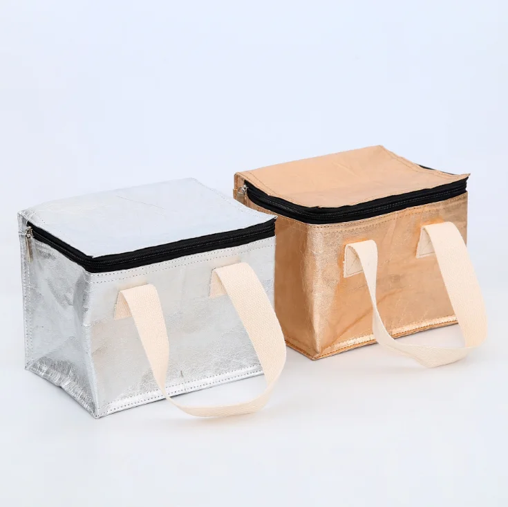 Wholesale Custom Printed Foldable Reusable Cheap MetallicNon Woven Beer Wine Food Storage Bags Outdoor Ice Cooler bags