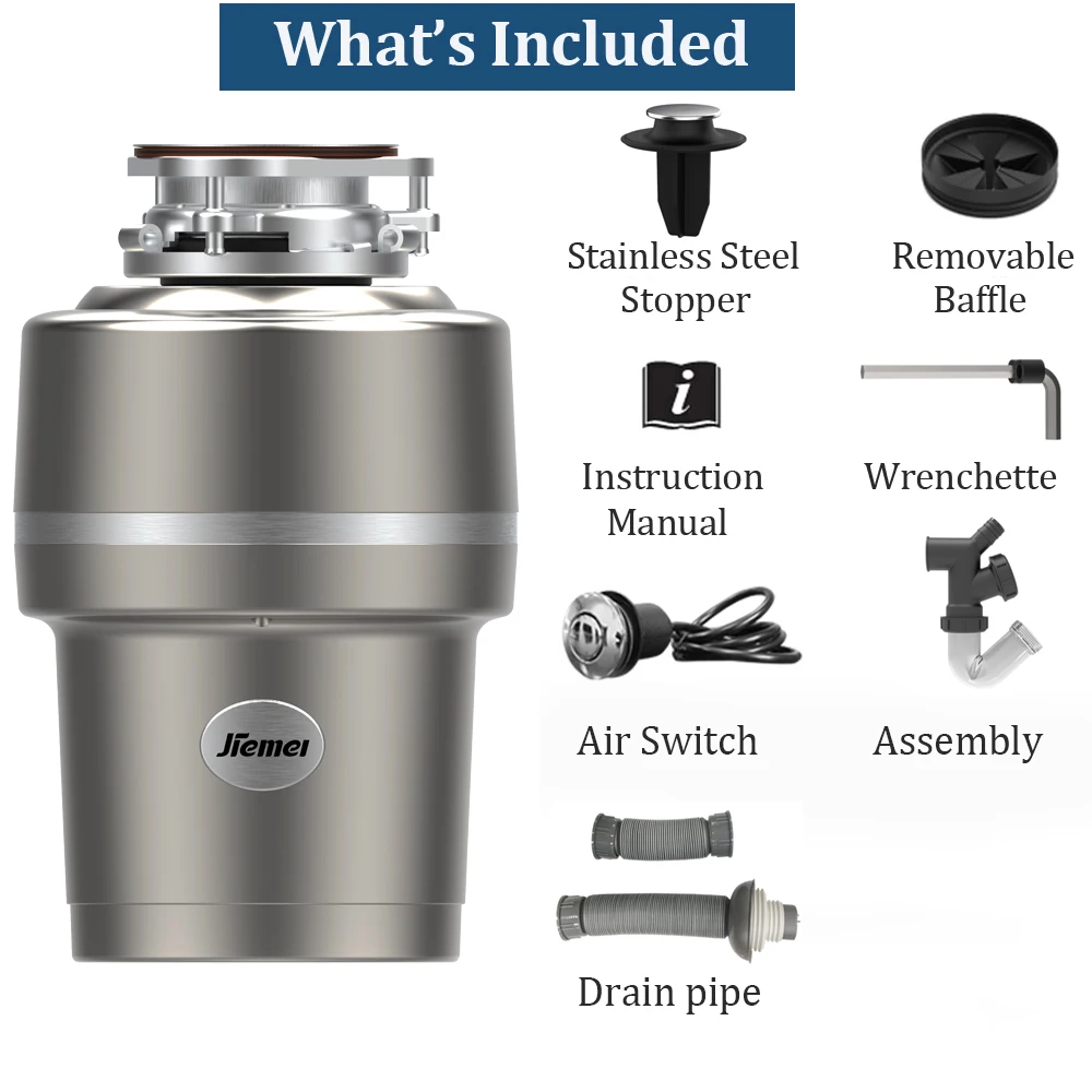 Electric Waste Praocessor Food Waste Disposer Kitchen Sink Mixer Garbage Shredder