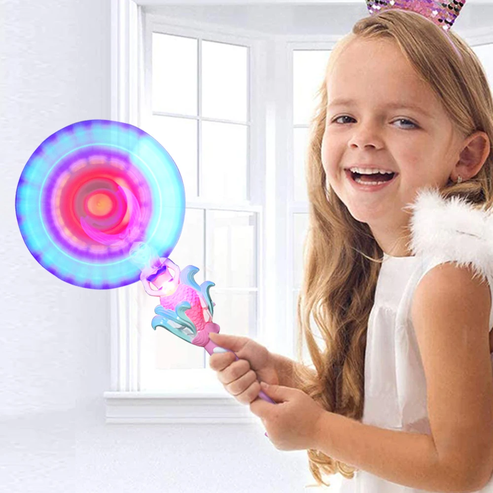 Led Glow Windmills Mermaid Light Up Toys Princess Led Magic Windmill Spinner Shape Light Led Flashing Mermaid Windmill
