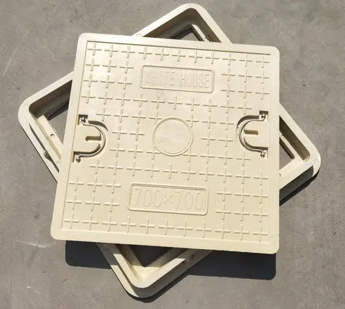 Square 600*600 FRP composite manhole cover with frame