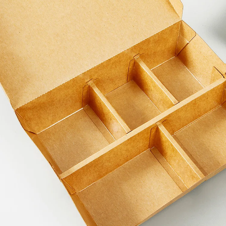 Disposable Oil-Proof and Waterproof Kraft Paper PE Coating Takeaway Cardboard Kraft Paper Box Packaging Food Bowl