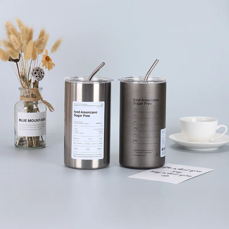 Hot sale double-layer Inner reusable coffee mug stainless steel coffee cup with sipper vacuum insulated tumbler