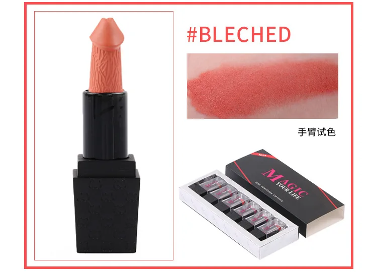 Ready To Ship 5 colors sexy Organic penis nightclub Lipstick set moisturizing Mushroom matte Lipstick set