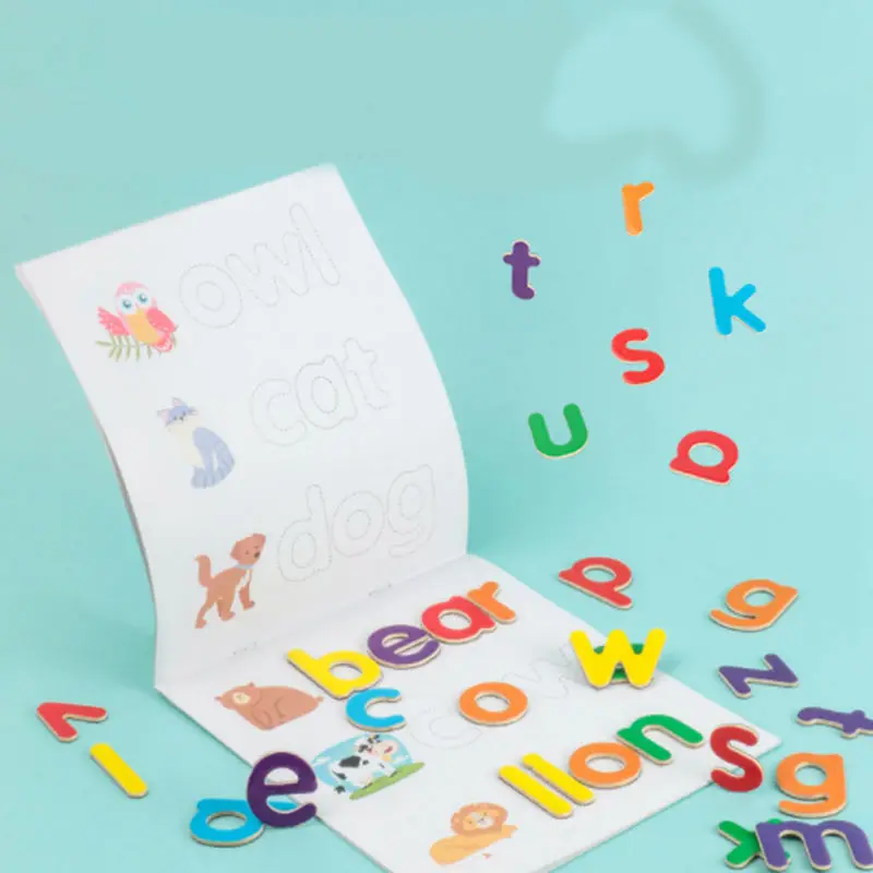 Preschool Educational Letter Learning Matching Toys Spelling Game Toy Magnetic Spelling Word Book