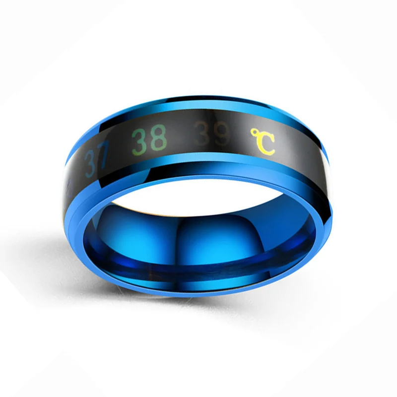 Wholesale Hot Selling Fashion Stainless Steel Jewelry Temperature Couple Smart Rings