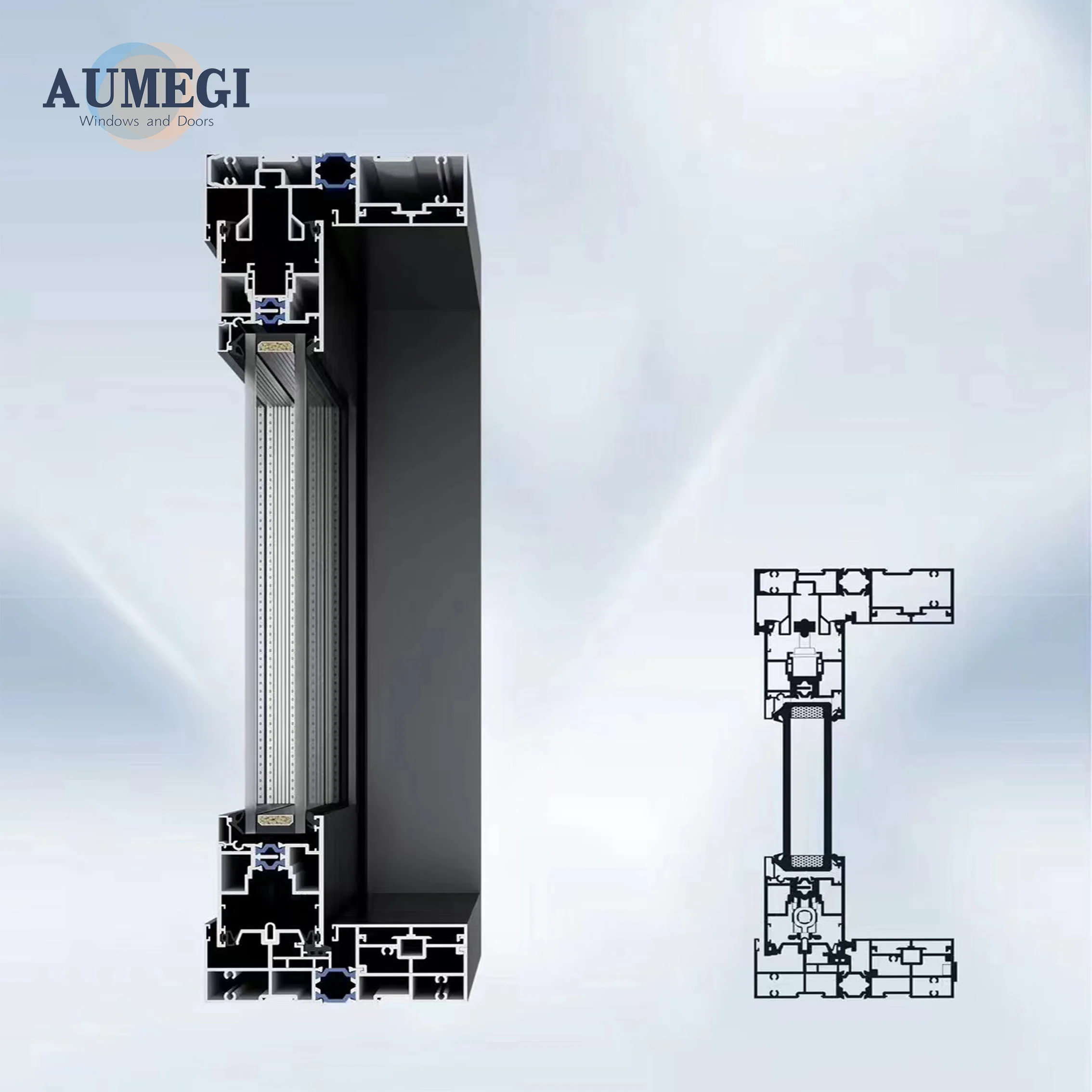 AUMEGI Patio Doors Price Lift Slide Door for Glazed Aluminium Slide Door