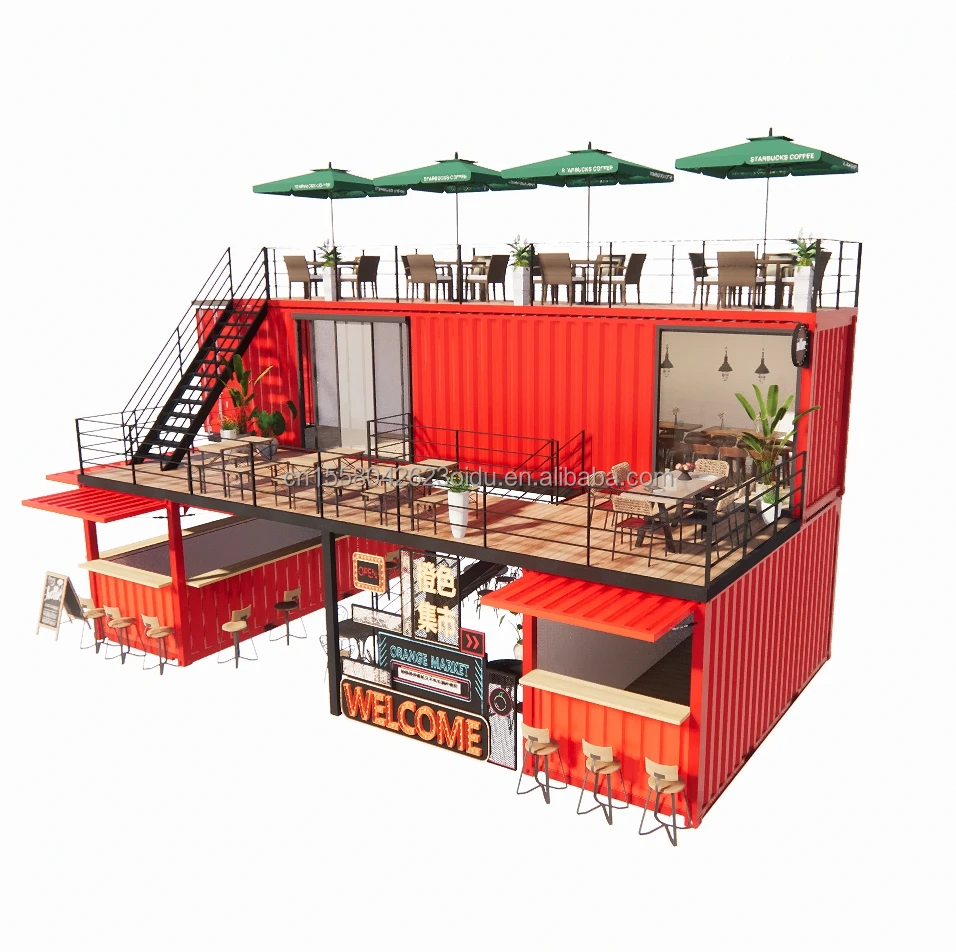 Factory Wholesale 10ft 20ft Fast Delivery Pop-up Transport Pavilion Sandwich Panel House Restaurant Store Shipping Container