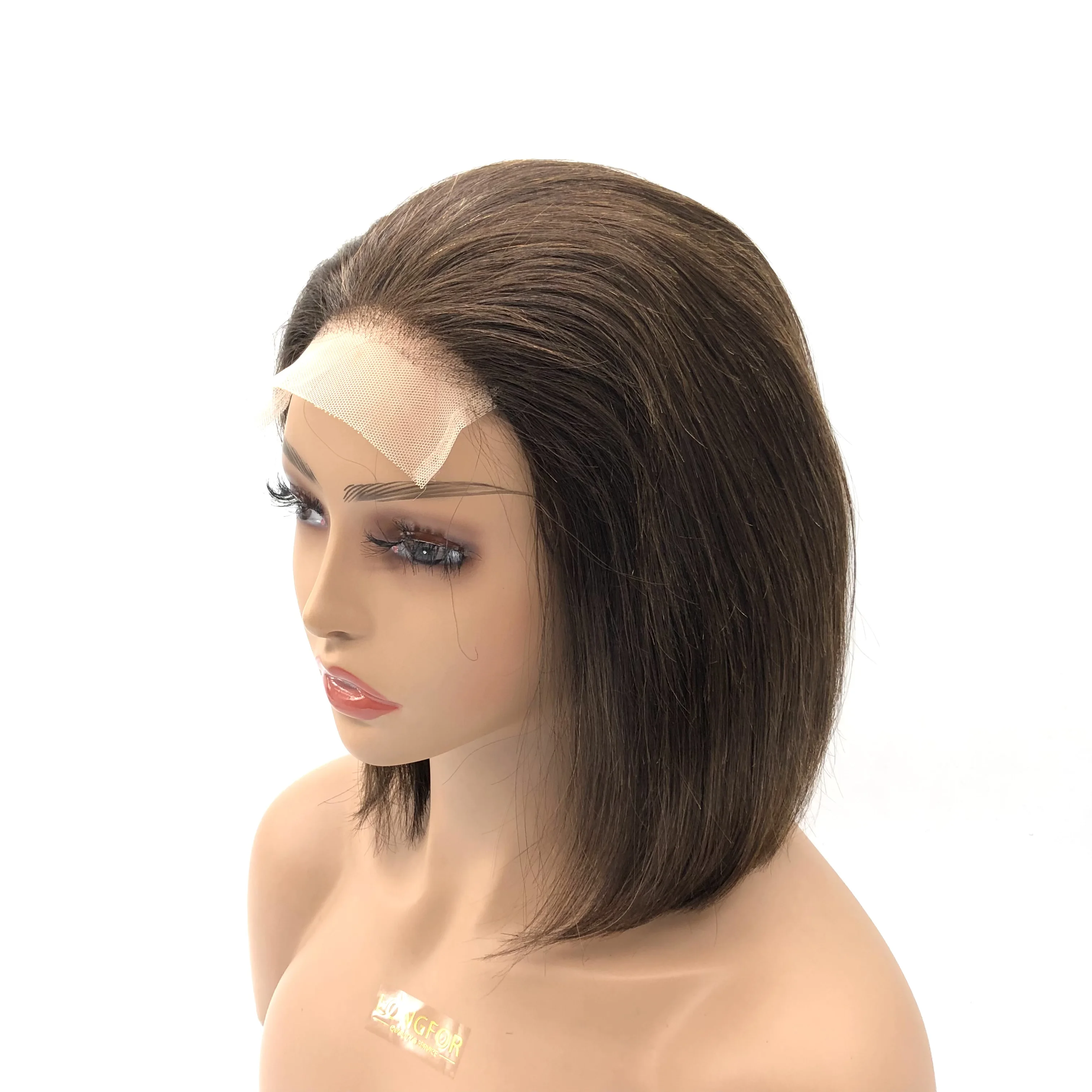 XF Lace Frontal 4*4 Bob Wig Remy Straight Toupee Dobdle Virgin Cuticle Aligned Hair Bob Wigs 100% Human Hair