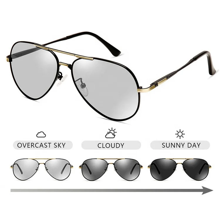 Fashion Color Change Sunglass Night Vision Photochromic Sunglasses Men Polarized Driving Fishing Shades Sun glasses