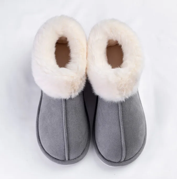 Wholesale Fluffy Cozy fuzzy soft plush Indoor Outdoor Warm Fuzzy Comfy House Shoes Fluffy Wide Loafer Slippers