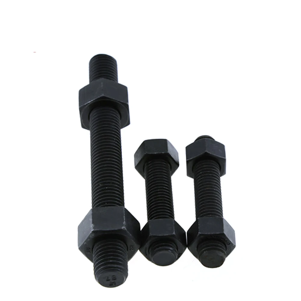 with two Bolts Din 938 Tap End M40 M6 M8 Grade 8.8 Heavy Hex Nut 55mm Astm A193 B7m Gr B7 Full Thread B16 Stud Bolt With 2 Nuts