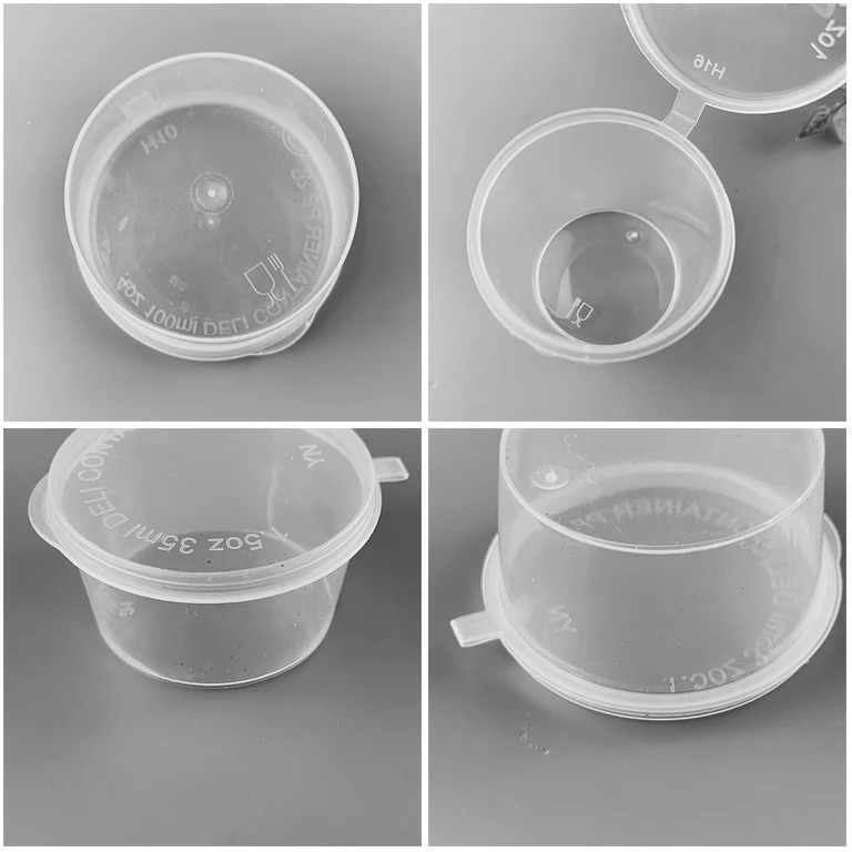 20ml  25ml  35ml 40ml 50ml 100ml Small Food Containers Sauce Cup Compostable  Cup  Sauce Packing Dipping Sauce Cups with lid