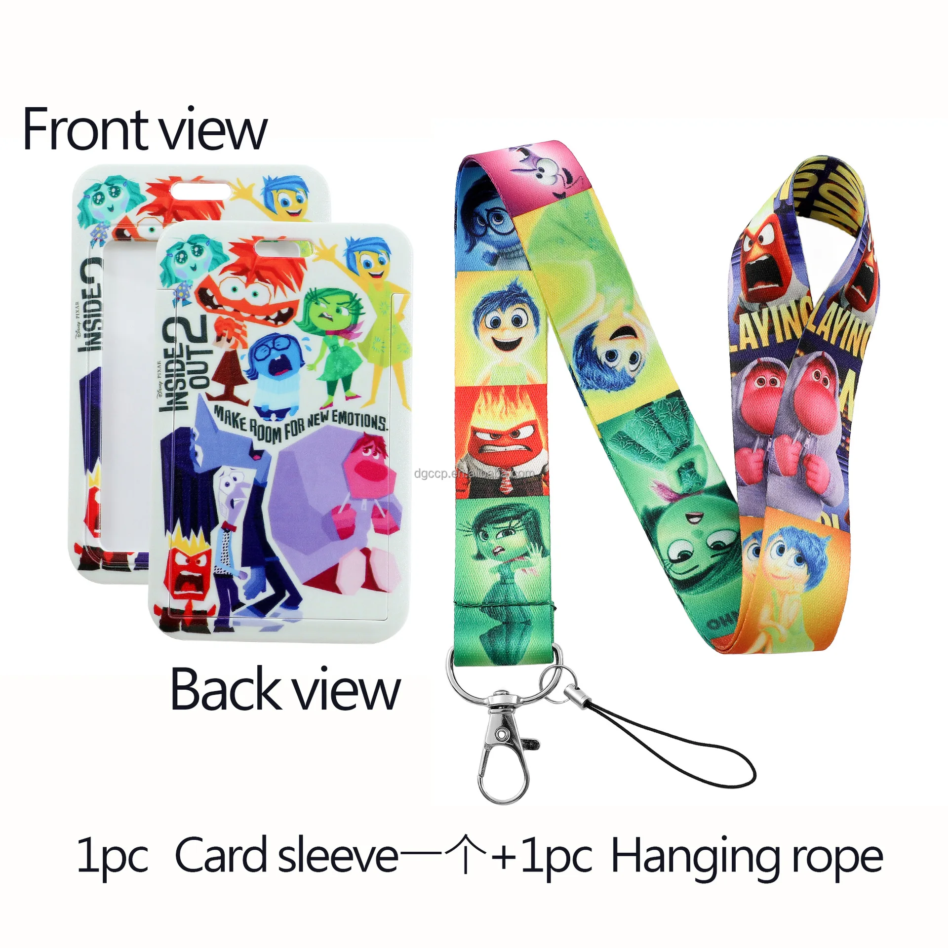 Hot sales American Anime Inside Out Card Holder Lanyard Anti-Lost Name Badge Bus Work ID Card Case with Lanyard