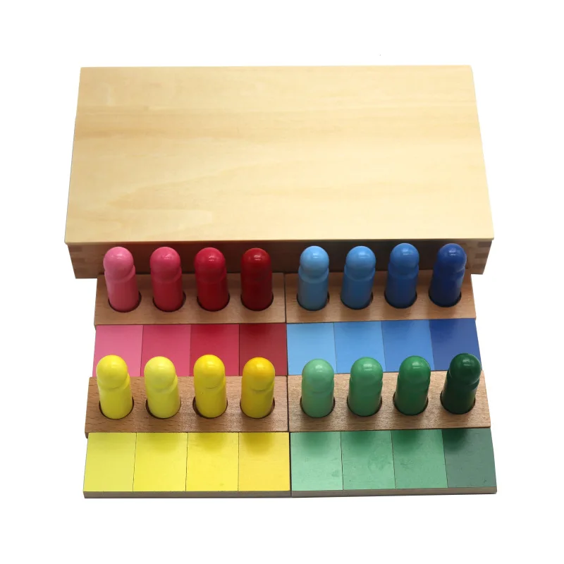 Montessori kindergarten colors correspond wooden teaching AIDS wooden Puzzle early Education Center