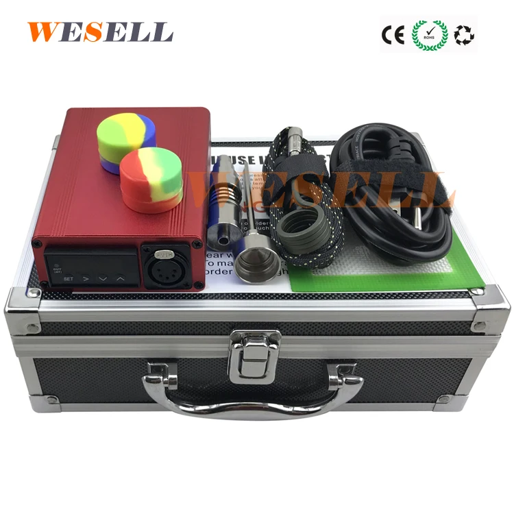 
Portable Enail Vaporizer Controller Box Heating Coil Pro E-Nail Kit Electric Dab Enail Heat Coil Digital PID Temperature Control 