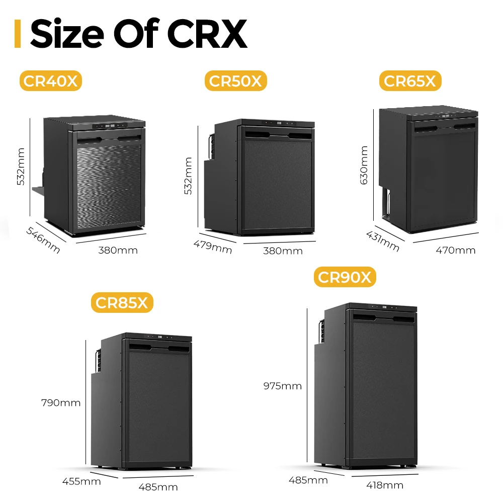CR50X 46.6L Alpicool RV fridge DC Compressor Portable Car Freezer easy Built In RV Marine Fridge electric Refrigerator 12V 24V