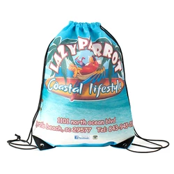 2021 hotsale cheap fashion cartoon customized logo printed foldable polyester drawstring backpack bags for kids