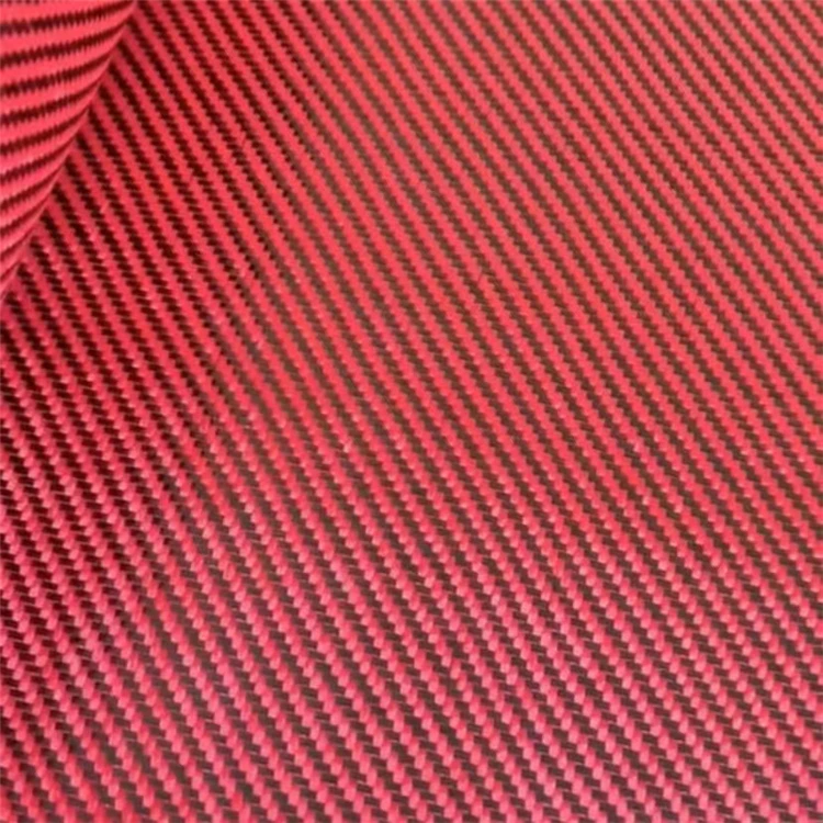 200gsm Twill Red Aramid Mix Carbon Fiber Fabric for Auto Parts