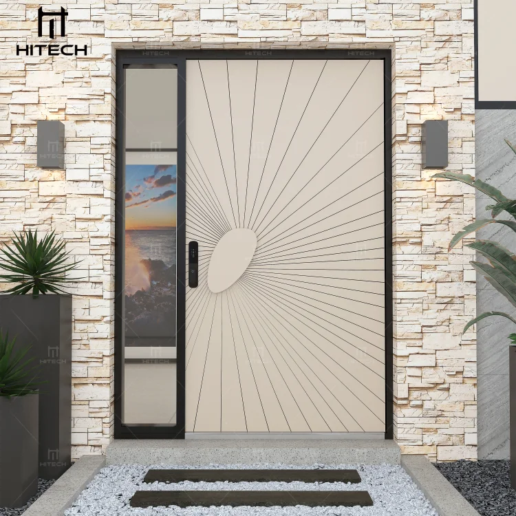 Hitech villa cast aluminum entrance main doors stainless steel front entry doors security exterior outside doors for houses