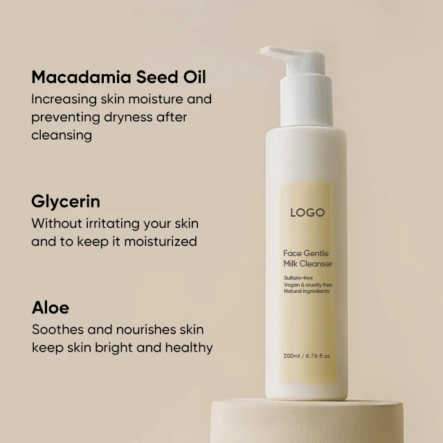 Factory Oem 200ml Macadamia Seed Oil Slightly Acid Daily Gentle Face Cleansing Nourishing Facial Cleanser For Makeup