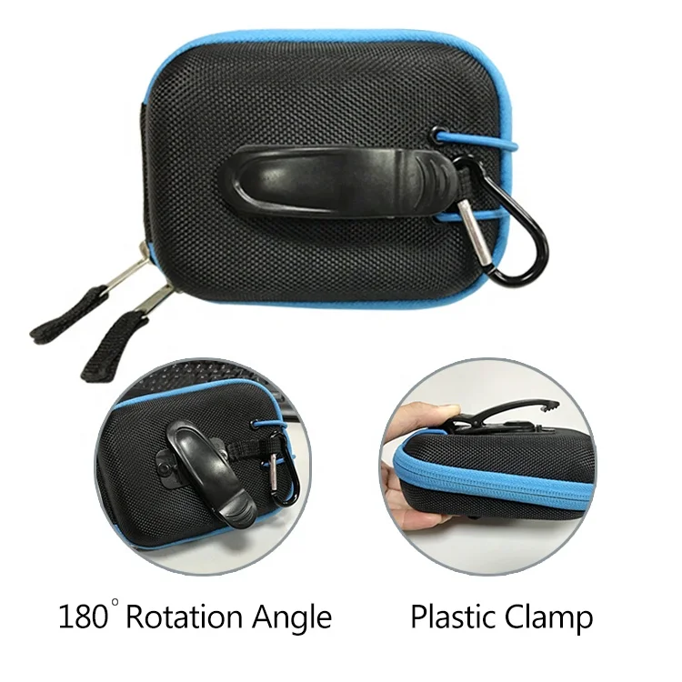 Custom Waterproof Rangefinder Case EVA Hard Cover Zipper Rang Finder Case for Golf Laser Rangefinder with Carabiner Belt Clip