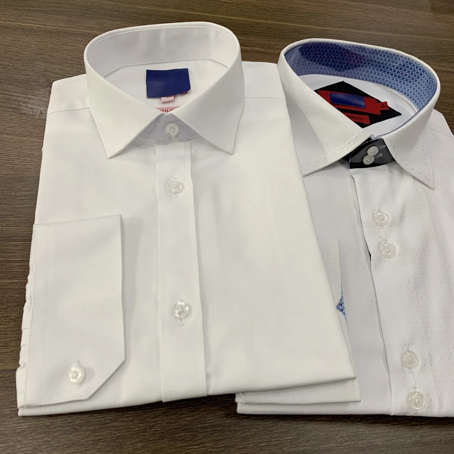 
Boys Wrinkle free White French Cuff links Dress Shirts for Children 