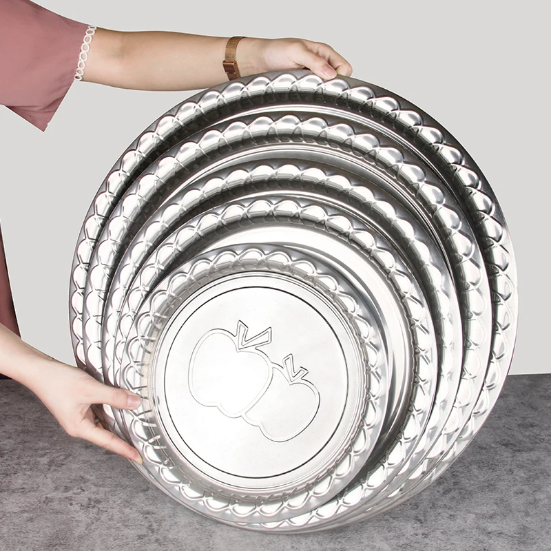 Wholesale Metal Stainless Steel Round Wedding Table Decoration Charger Plates