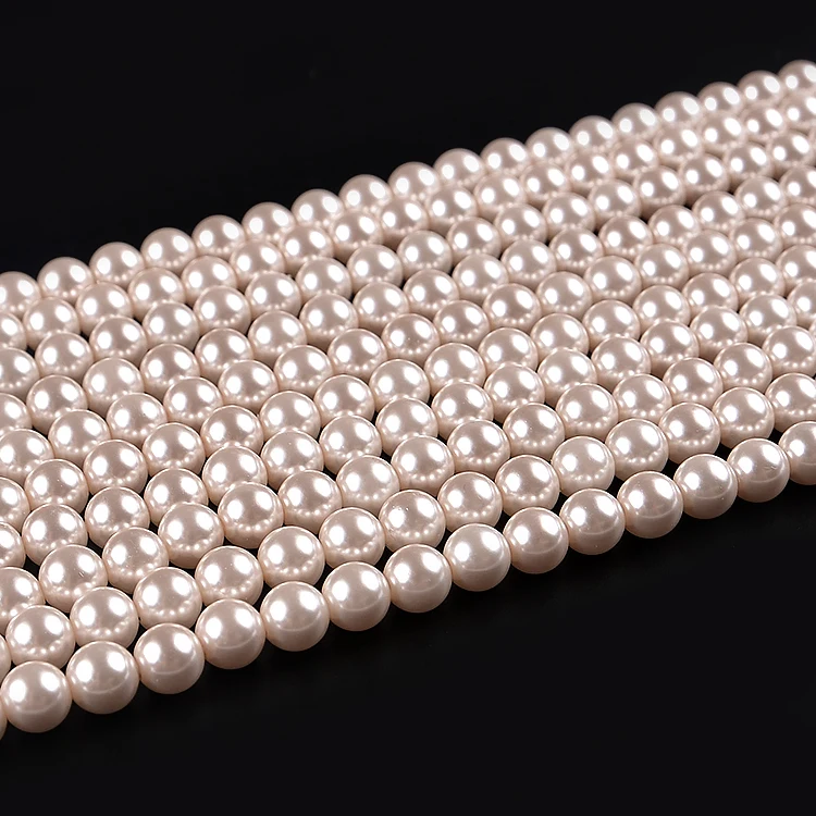 Loose Round Pearl Beads for Rosary Making, Glass Pearls Loose Beads