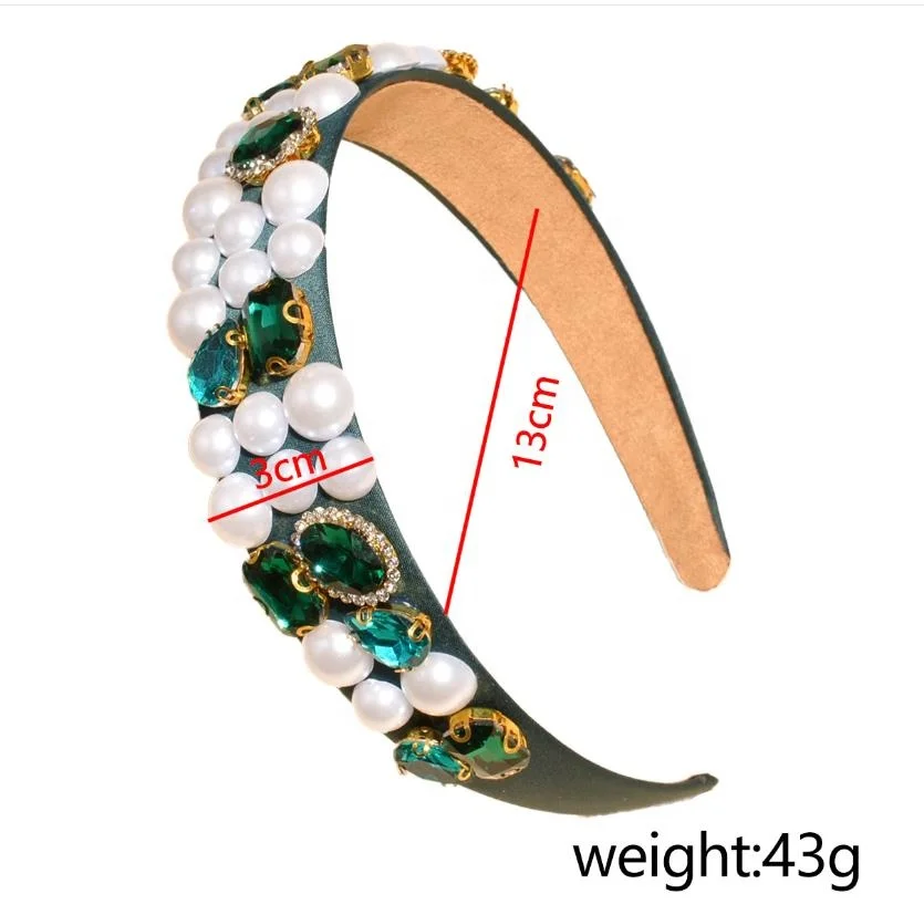 
Luxury Diamond Pearl Flower Jewelry Hairband Wholesale Fashion Crystal for woman baroque hair accessories 