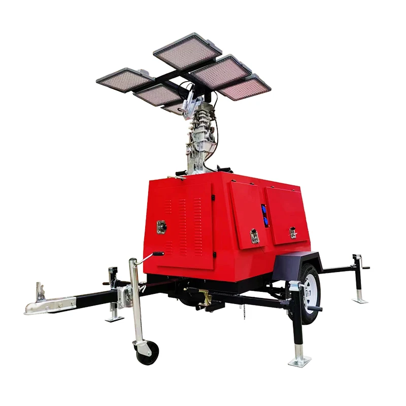 Mobile Light Tower for Construction Site and Mining Trailer Mounted Lighting Towers Factory Price Portable Light Tower