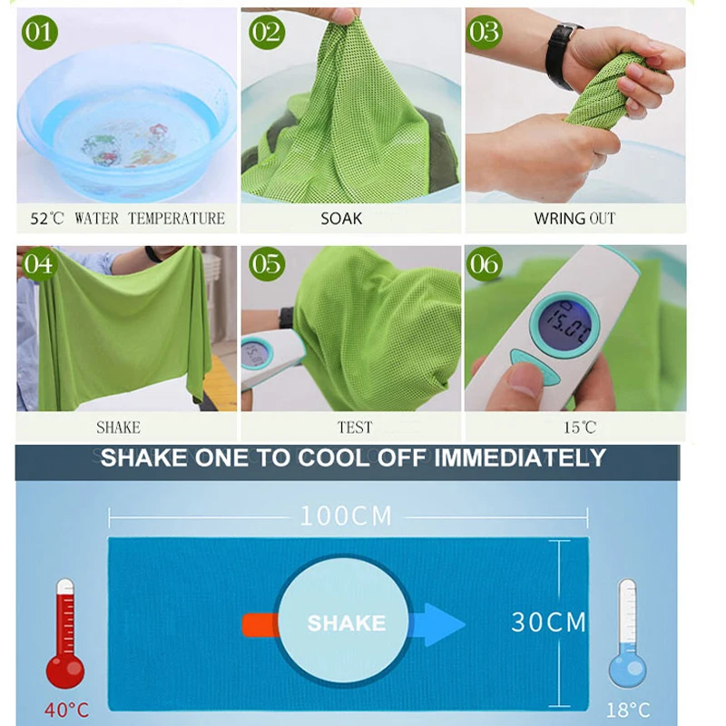Custom Quick-drying Sport Ice Cooling Towel Silicon Case Silicone Storage Set Cold Sweat Towel