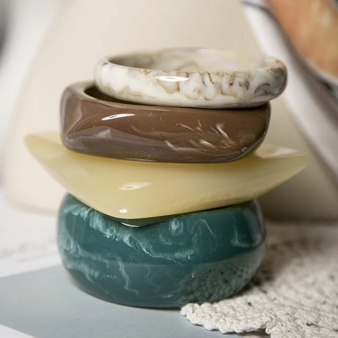 50% Off Amber Vintage Custom  Design Fashion Wholesale Custom Resin Marble Bracelet Bangle Wristlet Plastic Bracelet Bangle