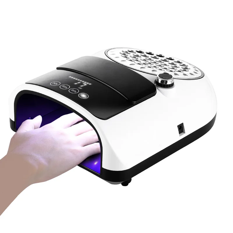 2IN1 High Power 186W Professionals Nail Lamp Vacuum Cleaner LED Nail Gel Drying Lamp Dust Collector With Filters Nail Salon Tool