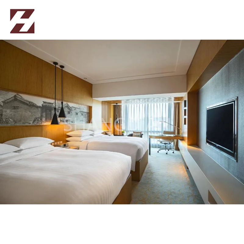 Foshan Customization Hotel Furniture Double-Bed Room 5 Star Hotel Suite