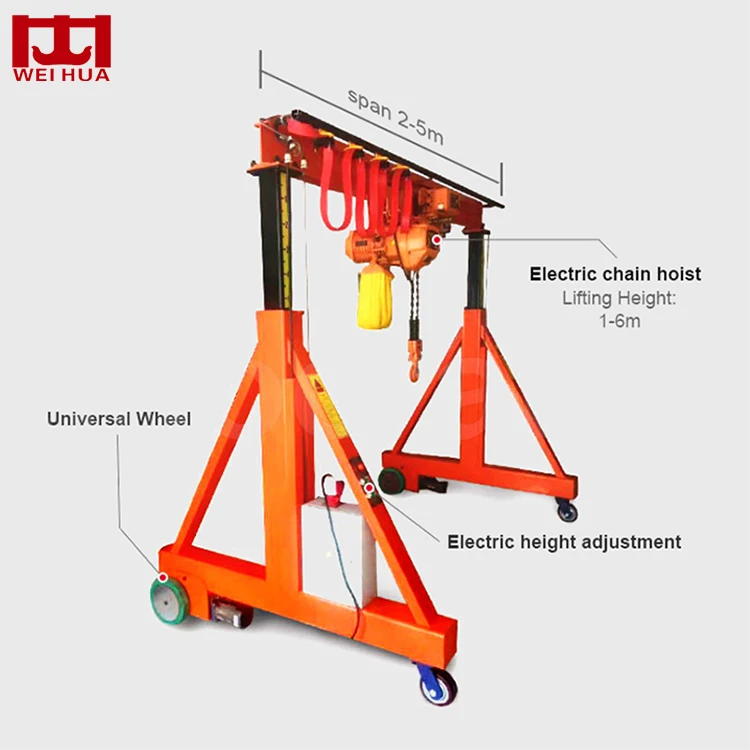 single girder small mini 5 ton 4 ton 1 ton gantry crane a-frame goliath crane moveable