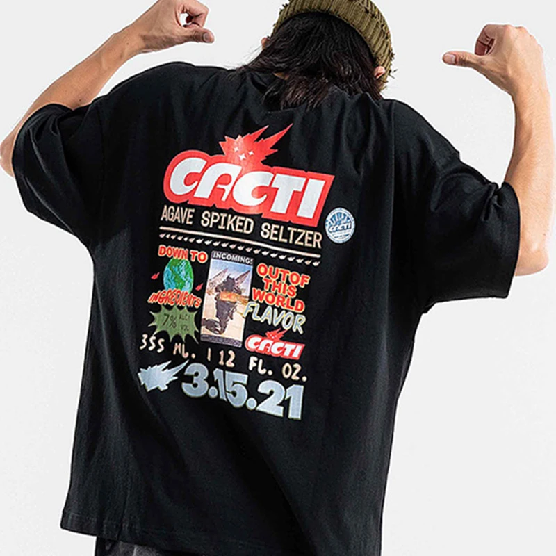 Wholesale Hip Hop Custom Logo 100% Cotton Graphic T-shirt Original 300 Gsm T Shirt With Logo