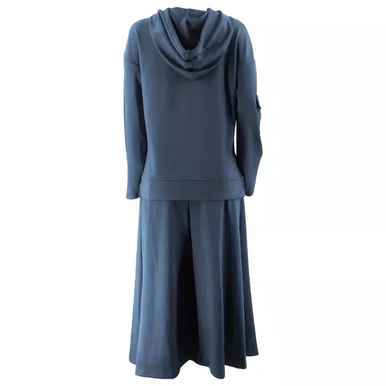 Fall new Middle East Muslim hooded top skirt two-piece set of modest Islamic clothing
