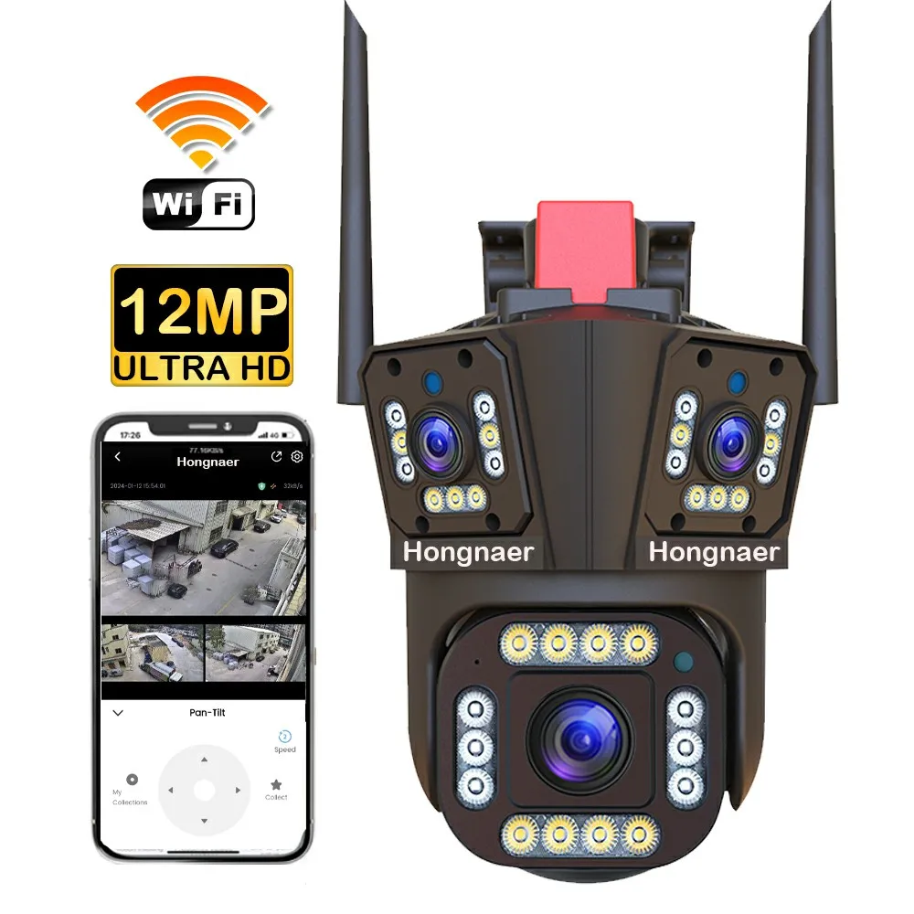 Full Color HD Night Vision Push Alarm 3 Lenses Smart Home Outdoor CCTV IP PTZ Wireless Video Surveillance WiFi Security Camera