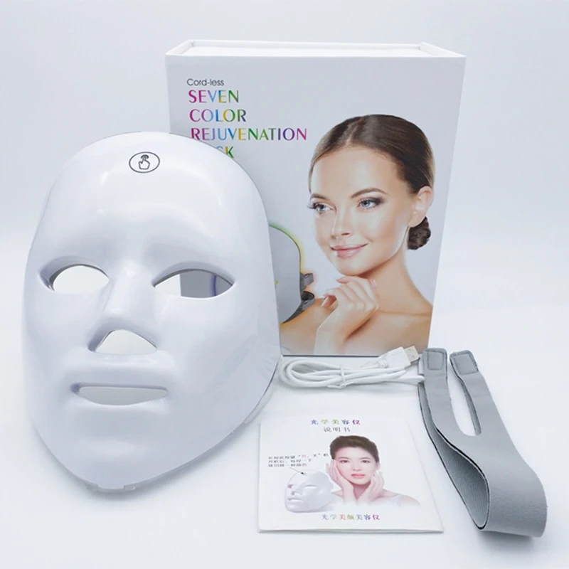 Usb Charging 7 color LED Beauty Mask Facial Care Photon rejuvenation beauty tool