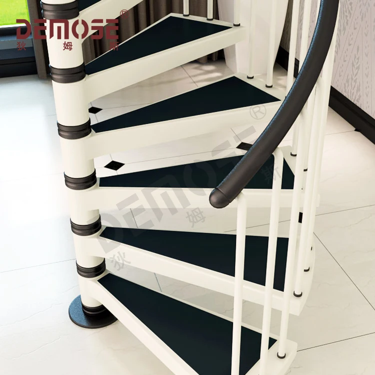 steel wood round stairs for home/round wood spiral staircase